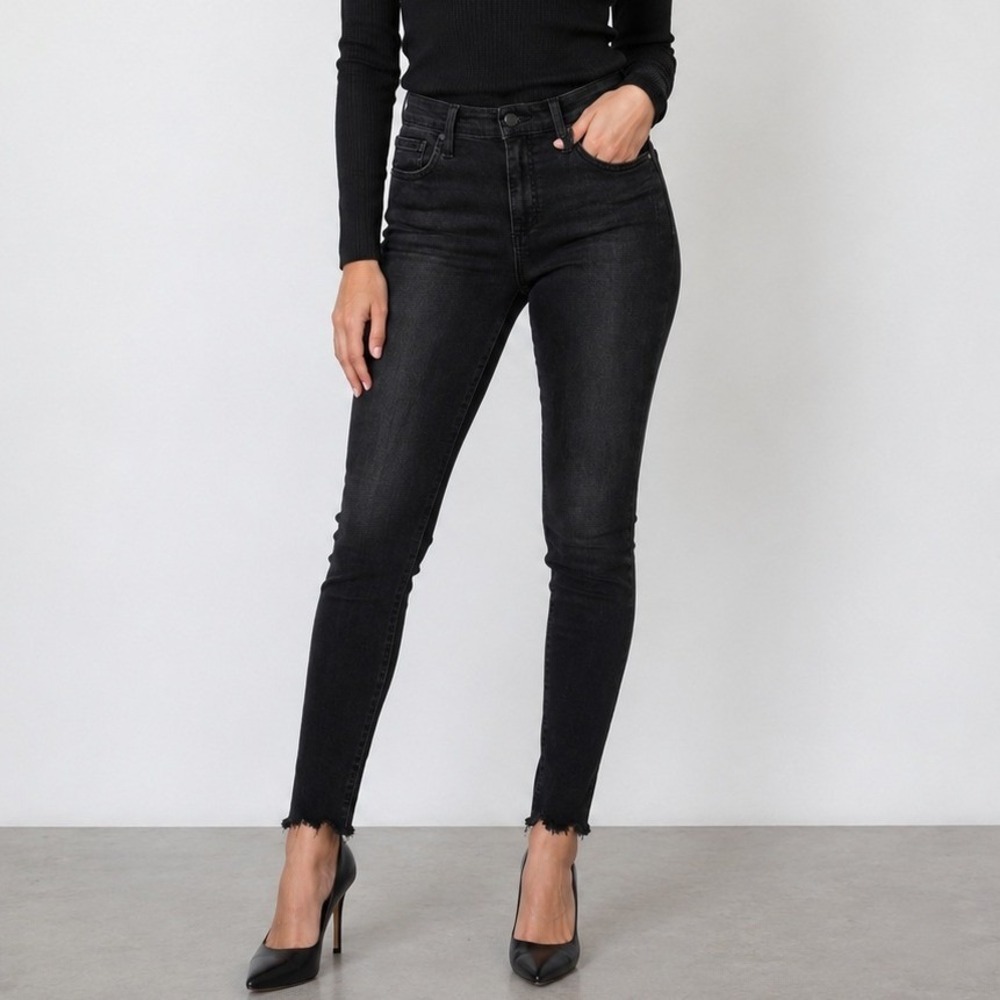 Joe's Jeans Skinny Ankle 28 Black Grey‎ Tularose Raw Hem Edgy Streetwear
